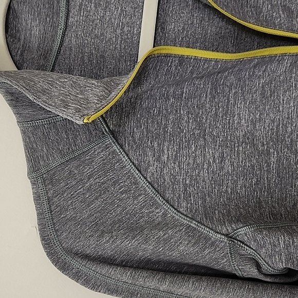 LULULEMON LUNO SIGNATURE UNIQE THUMB HOLE YELLOW ZIP WORKOUT COMFY GRAY-JACKET - Picture 14 of 16